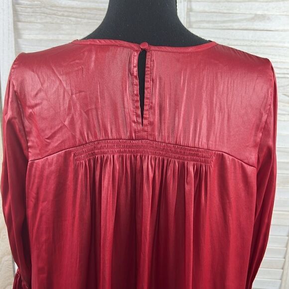 Current Air Smocked Sleeve Crinkle Popover Blouse Medium - Picture 6 of 12